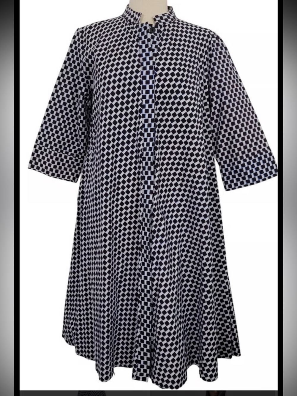 Zuri L/XL Made in kenya africa mosaic tile cotton dress with pockets.